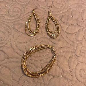 Copper-colored beaded set